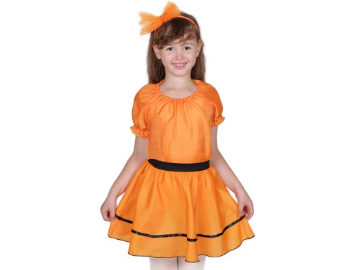 Elastická sukňa, oranžový outfit, 40 cm