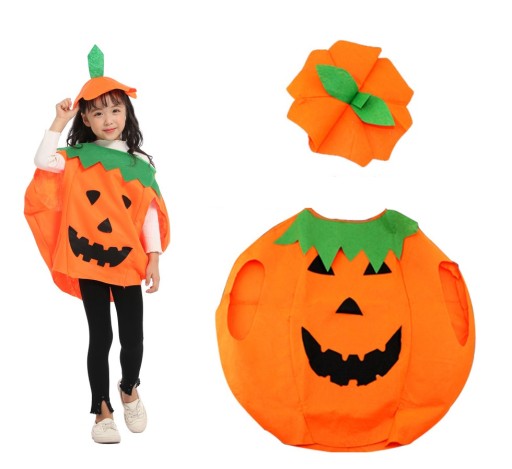 TEKVICOVÝ OUTFIT JEDNORÁZOVÝ HALLOWEEN TEKVICOVÝ KROJ VITAMÍNY JESEŇ + KLOBÚK