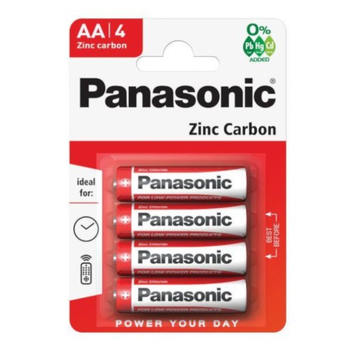 4x AA R6 zinkovo-uhlíková batéria PANASONIC sticks