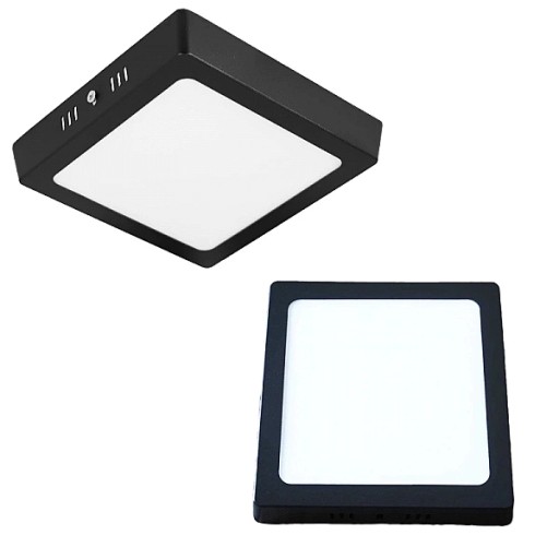LED panelové stropné svietidlo + napájací zdroj štvorcový povrchová montáž 12 W čierna 16,4 cm