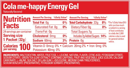 GU Energy Gel Cola Me Happy energetický gél Cola 32g so 40mg kofeínu