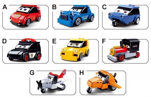 Bloky Sluban AUTO s očkami CARS 8 vzorov POWER BRICKS 6632