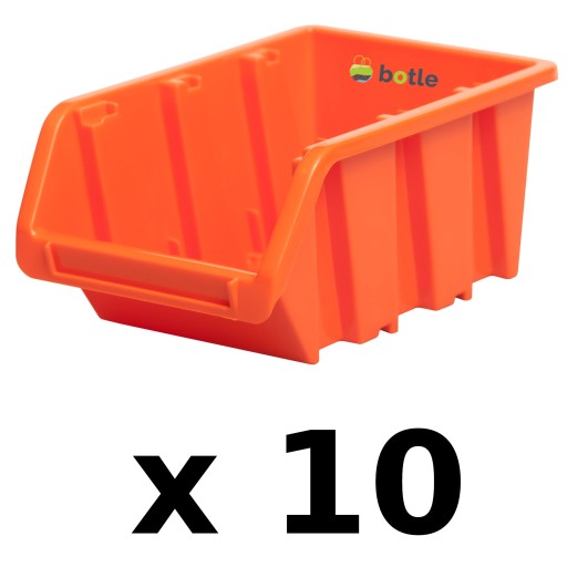 10 x odpadkový box dielenská garáž 80x115x60 mm Oranžová