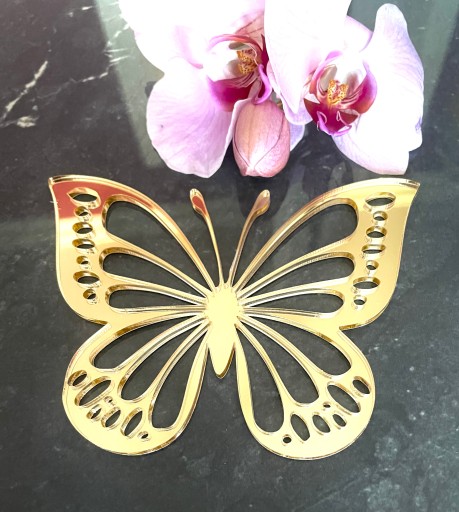Tortový bočný vrchlík Butterfly butterflies zlaté zrkadlo 3