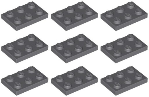 LEGO 3021 TANIER 2x3 tmavosivá NOVINKA == (10g) 9 ks.