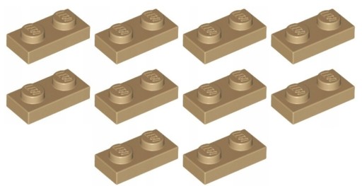 LEGO Plate 1x2 Dark Sand Dark Tan 10 dielikov 4497082 3023