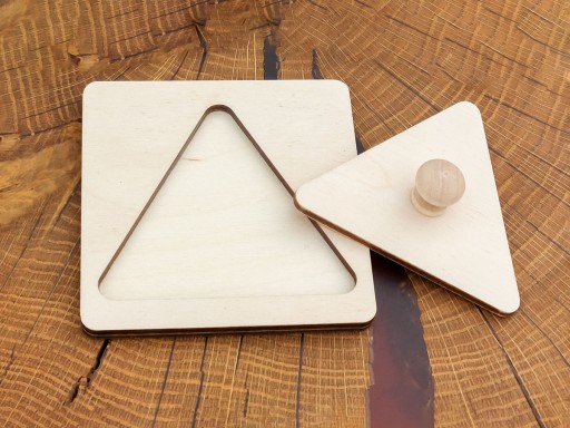 Puzzle blok Montessori trojuholník vzdelávacie bloky skladačky