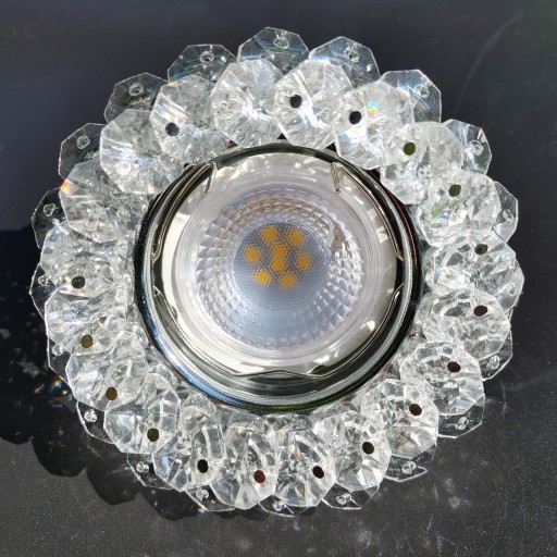 Halogénové stropné svietidlo zo strieborného skla GU10