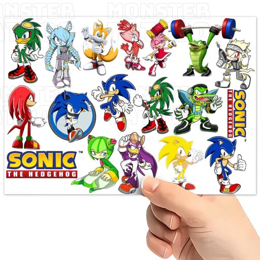 UMÝVAJÚCE DOČASNÉ TETOVANIE PRE DETI DETSKÉ SONIC ORIGINÁLNE DIZAJNY