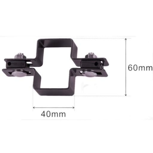 Medzipriechodová príchytka pre stĺpik 60x40 antracitový panel priemer 5 mm