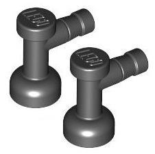 LEGO faucet/ventil/rukoväť čierna (4599b/459926) x2