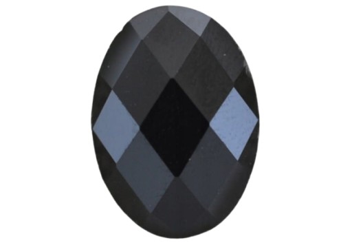 Akrylový kabošon, fazetovaný, 18 x 13 mm