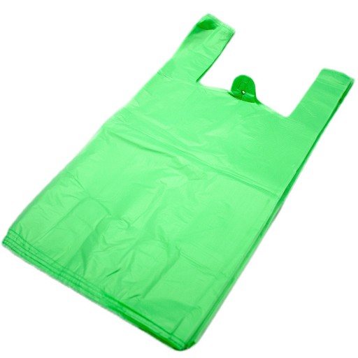 FÓLIOVÉ TAŠKY HDPE STRONG TAŠKY 30x55 cm 100 kusov 14µ ZELENÉ