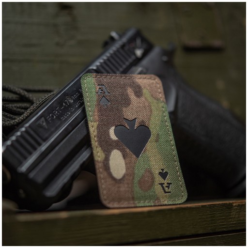 ACE OF SPADES AKO SPADES ZNAK NÁPLATA LASEROVÝM REZAM M-TAC MULTICAM