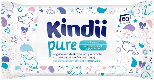 Detské obrúsky Kindii pure s aloe 60x