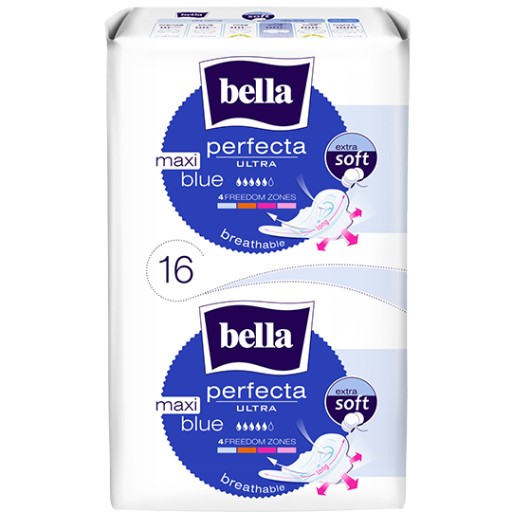 BELLA PERFECTA ULTRA Maxi modré hygienické vložky 16 ks.