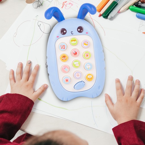 INTERAKTÍVNY HUDOBNÝ TELEFÓN PRE BALÚŠE DIEŤA NA HRANIE ZAJIKA