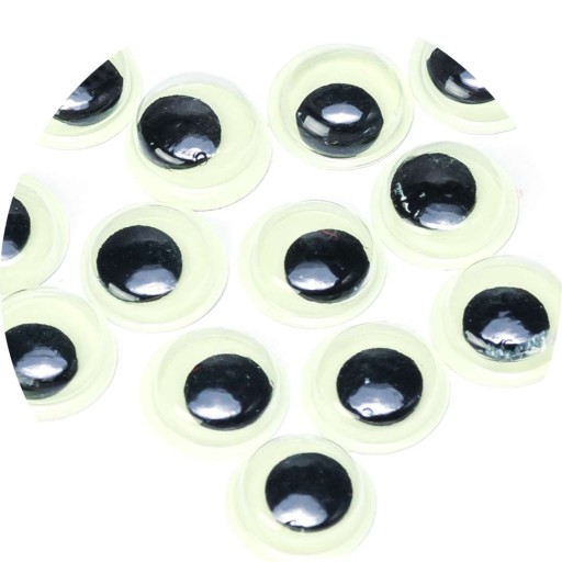 Pohyblivé oči svietiace v tme 12mm 20ks