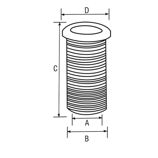 DLHÝ BOČNÝ/PALUBNÝ PRECHOD 155mm Fi 22mm