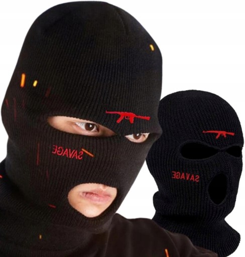 Čierna maska Balaclava AK s tepelnými otvormi na motorku