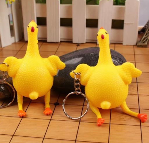 GNIOTEK kľúčenka kuracie vajce kľúčenka KEYRING hračka hra antistresová squishy