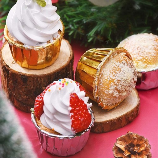 Okrúhle hliníkové formy na pečenie muffinov, STRIEBORNÉ, 20 ks