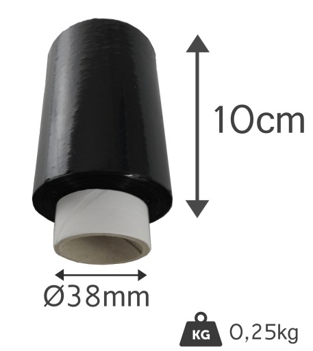 STRETCH FÓLIA MINI RAP 0,25KG ČIERNA STRETCH FÓLIA