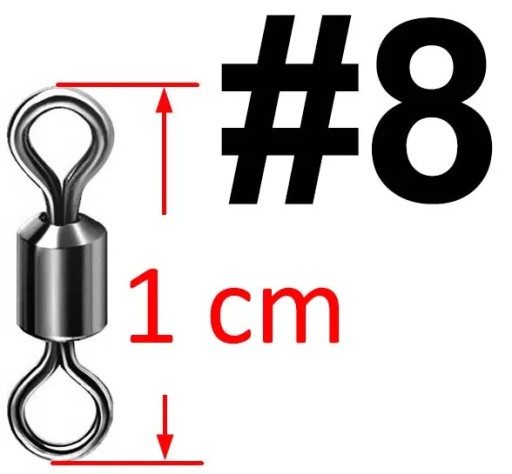 Obratlík na lov kaprov Veľkosť 8 10mm Obratlík x10