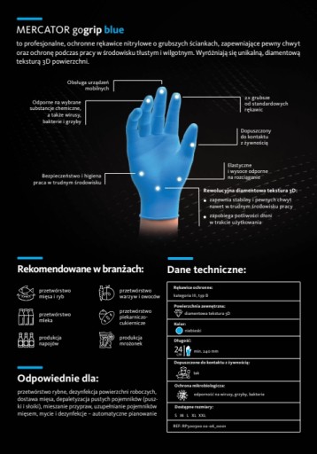 GoGrip NITRILOVÉ RUKAVICE modré - XXL 10 ks.