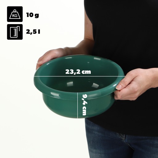 PLASTOVÁ MISKA NA PRÁDLO 2,5 l okrúhla NÁDRŽ NA TLAČENIE S RÚČKAMI