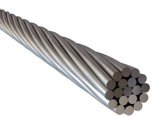 Oceľové lano 1x19, priemer 4 mm