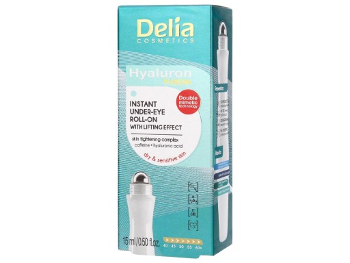 Delia Cosmetics Hyaluron Fusion 50+ očný liftingový roll-on 15 ml