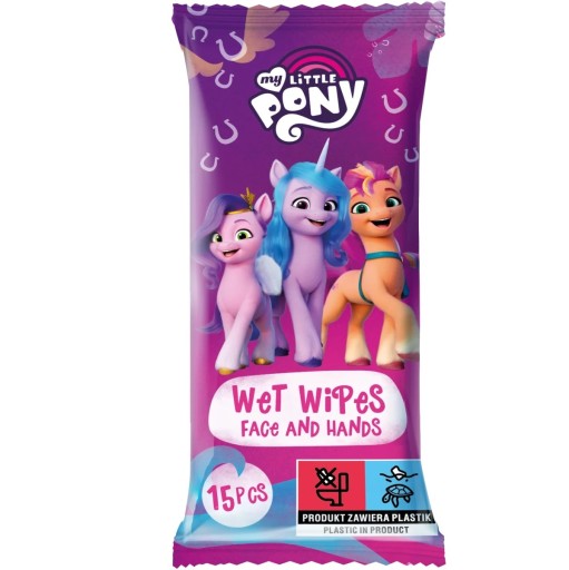 My Little Pony vlhčené obrúsky pre deti, jahodové, 15 kusov