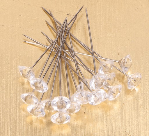 Diamantové ozdobné špendlíky 8mm 80 ks