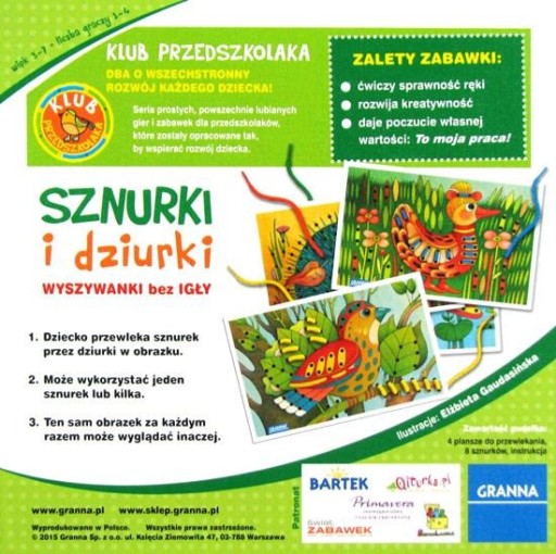 Struny a otvory. Výšivka bez ihly. Babka