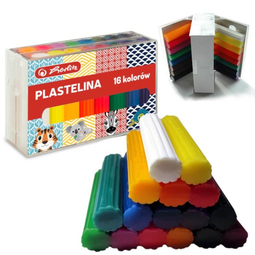 PLASTICINA 16 FARIEB. ROZTOMNÉ ZVIERATKÁ