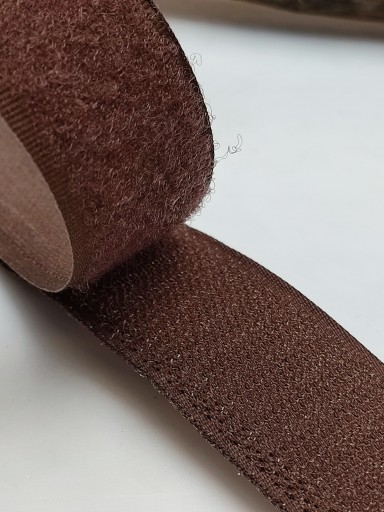 Páska na suchý zips 20 mm HNEDÁ 1 METER sada