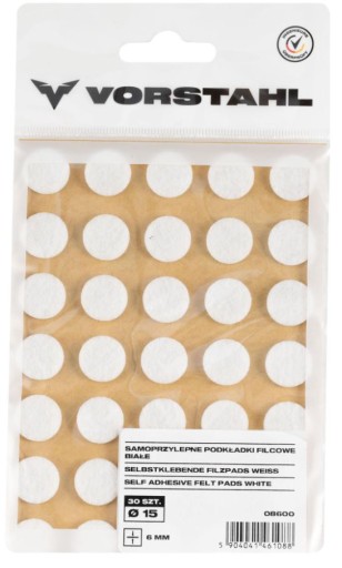 Samolepiace plstené podložky biele FI15mm, balenie 30 ks - VORSTAHL