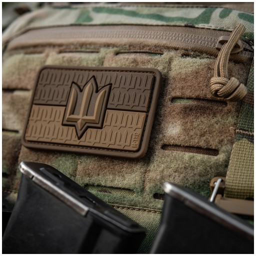 3D nášivka na vlajku Ukrajiny s emblémom Trident M-Tac 8x5 cm PVC Coyote na suchý zips