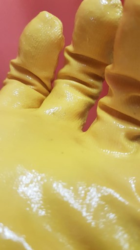 Pletené rukavice Detrix NITRIL lubrikanty YELLOW 7 S
