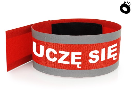 Reflexný pásik s gumičkou, UČÍM SA, červený