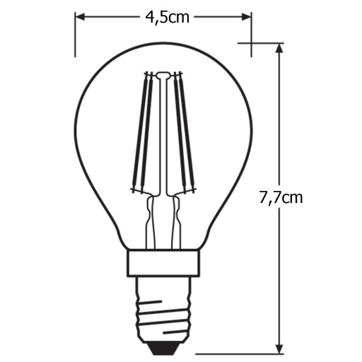 Ozdobná LED žiarovka E14 P40 4W 35W 2400K OSRAM