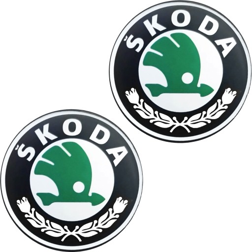 SET 2x samolepka logo ŠKODA emblém odznak kľúč 14mm