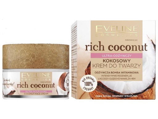 Krém na tvár Eveline Cosmetics Rich Coconut