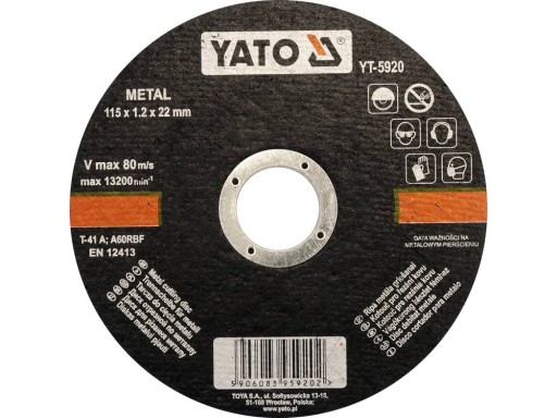 KOVOVÉ REZNÉ KOTÚČE 115x1,2x22 mm YATO