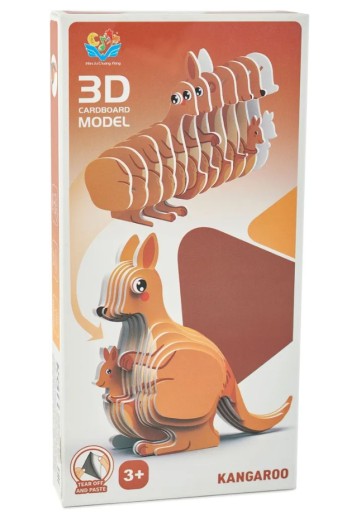 Kangaroo 3D priestorové puzzle Kartónové stavebné puzzle na zostavenie