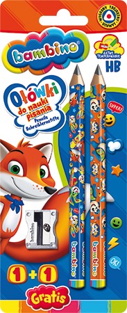 Bambino 1+1 ceruzky na učenie písať + strúhadlo