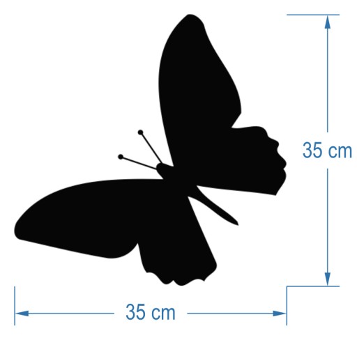 Samolepka na stenu MOTÝĽ 35 cm