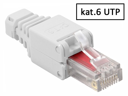 RJ45/8P8C UTP zástrčka cat.6, krútená dvojlinka, drôt/lanko AWG23-26, bez náradia