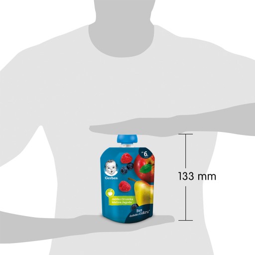 Gerber Mousse Dezert Jablko Hruška Malina Čučoriedka po 6 mesiacoch 80 g